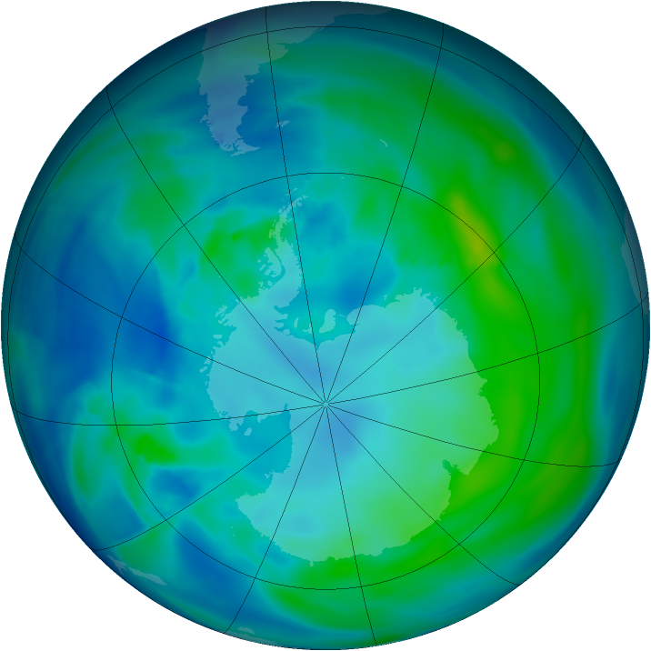 Antarctic ozone map for 19 April 2008
